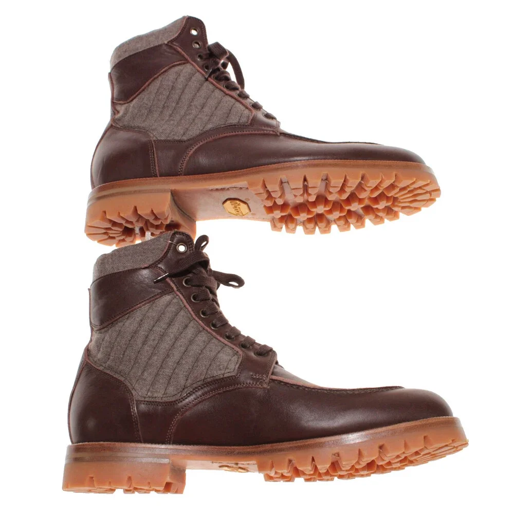 Di Bianco NWOB Lace Up Boots Size 9 US in Brown Leather Made in Italy